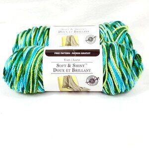 Loops & Threads Soft & Shiny Yarn Blue Lagoon Acrylic - Two New Skeins